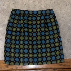 Boden Blue and Green Geometric Mini Skirt